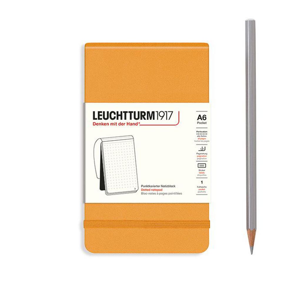 Leuchtturm, Yellow, Journal, Art & School, A6, Pocket, Dotted, Notepad, Rising Sun, 724308